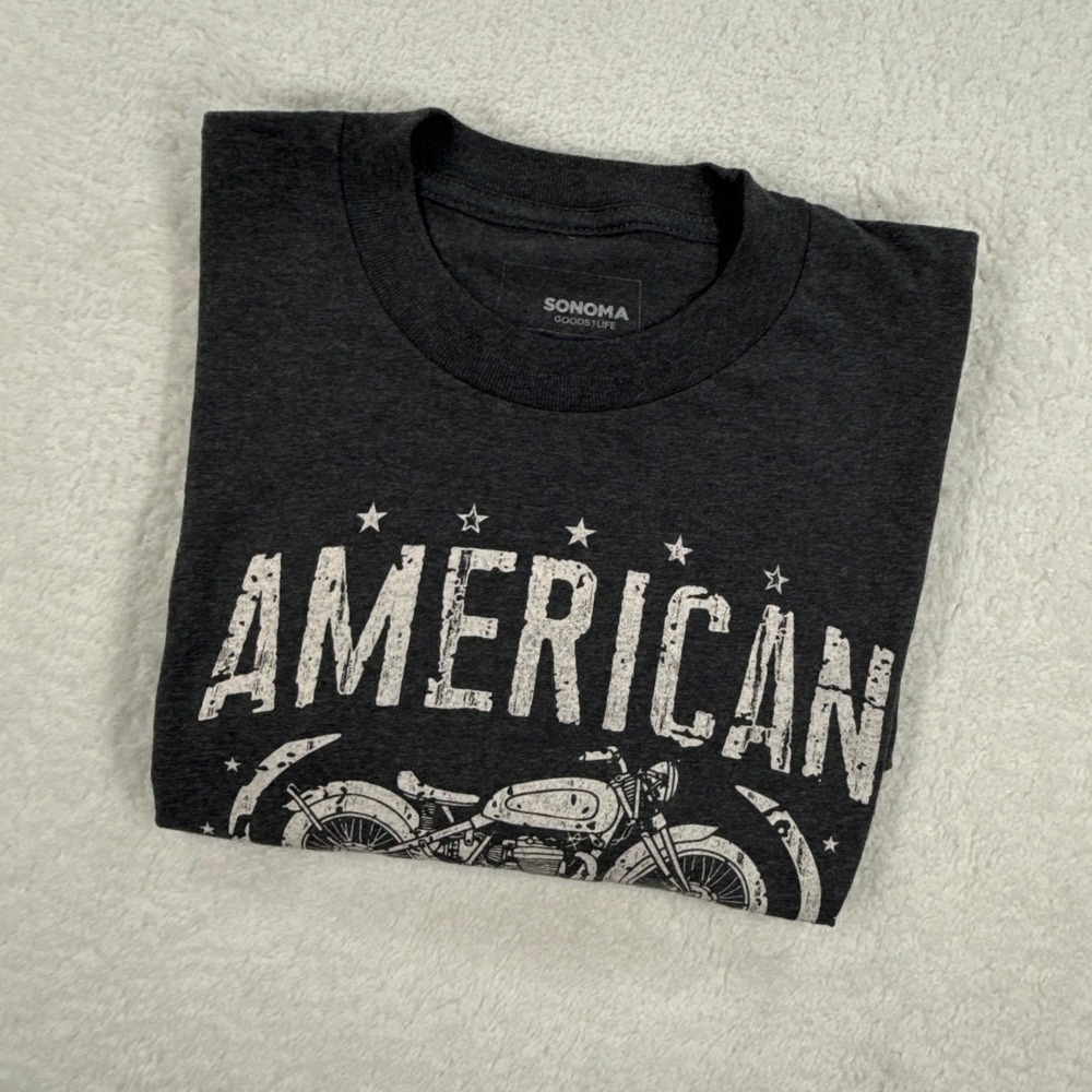 Sonoma American Classics Motorcycle Shirt Mens LT Gray Graphic Tee Large Tall